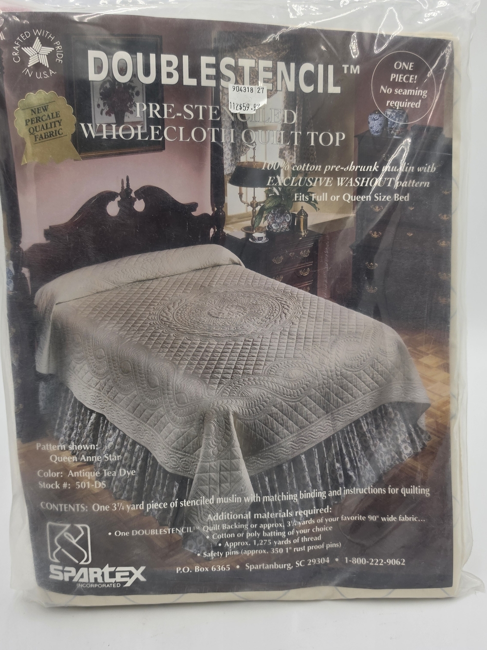 Spartex Doublestencil Quilt TopQueen Anne Star • Full/Queen
